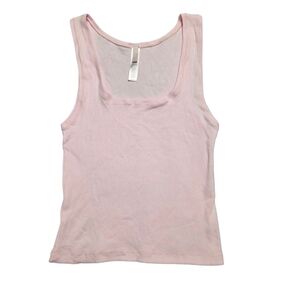 SKIMS Cotton Rib Tank Top Shirt Pink Medium NWOT